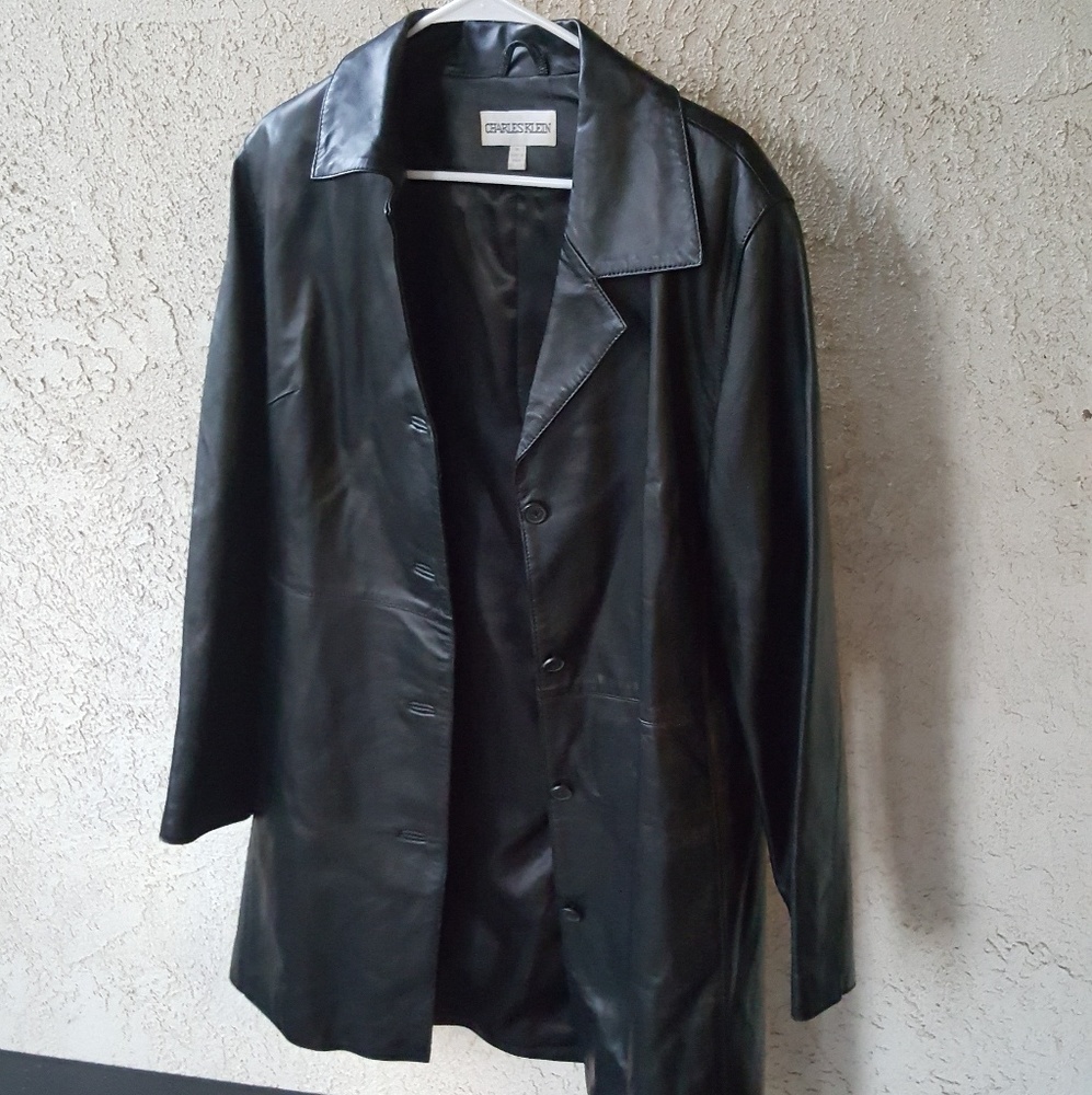 Charles Klein Genuine Leather Coat Jacket Size XL